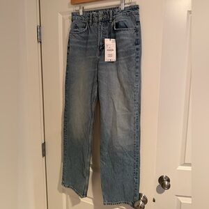 Zara New Mom Fit Blue Denim Jeans Size 6 NWT